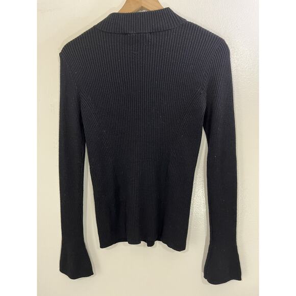 Tory Burch Ribbed Minimalist Quiet Luxe Sweater S Academia Capsule Merino Wool - Picture 2 of 14